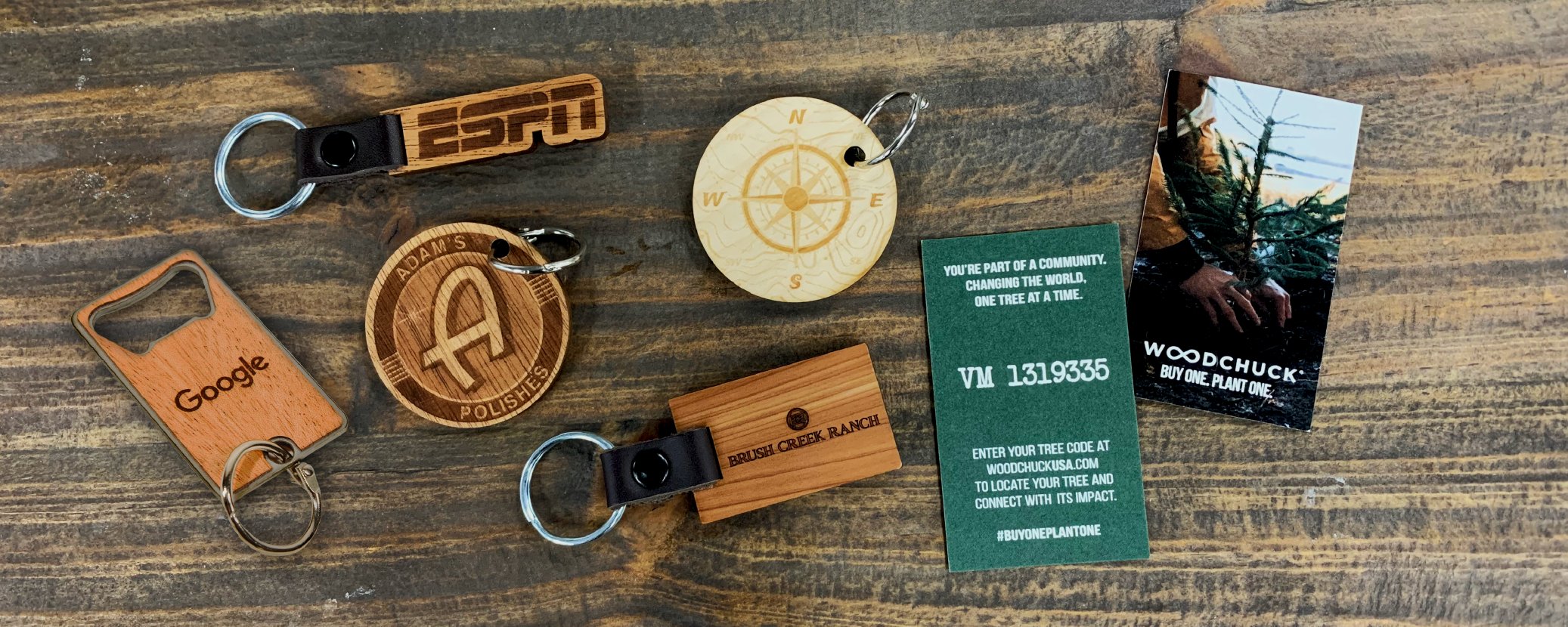 Printed Natural Wood Keyrings