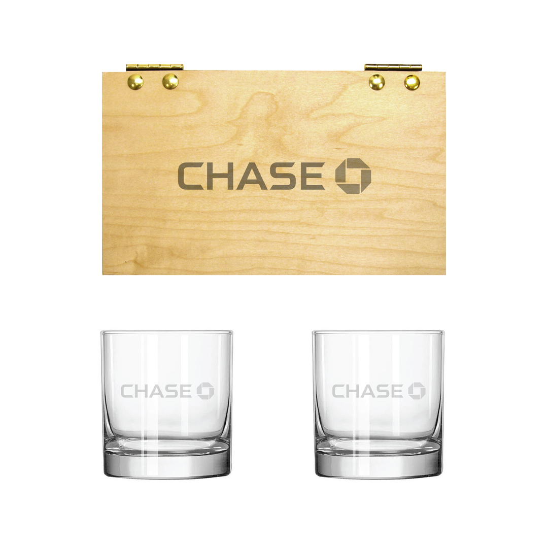 Maple Rocks Glass Gift Box with Corporate Logo