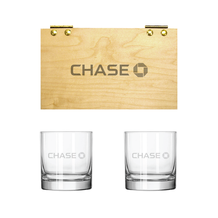Maple Rocks Glass Gift Box with Corporate Logo