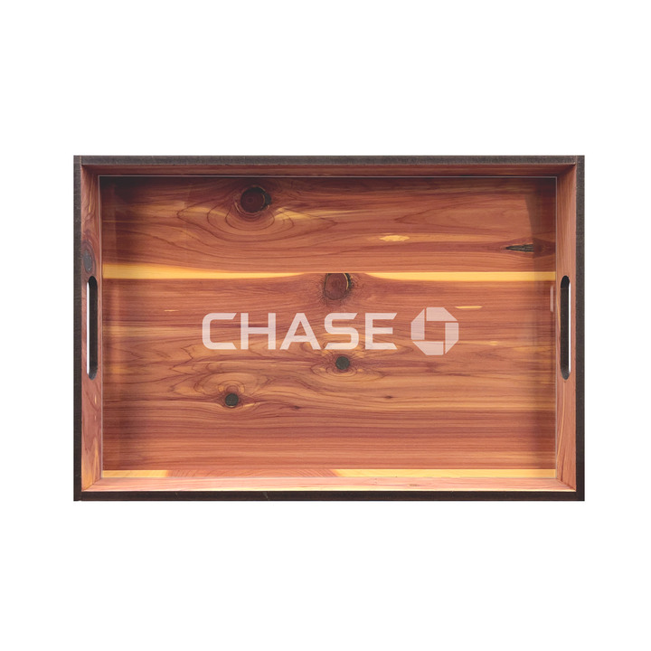 Wood Serving Tray with Corporate Logo