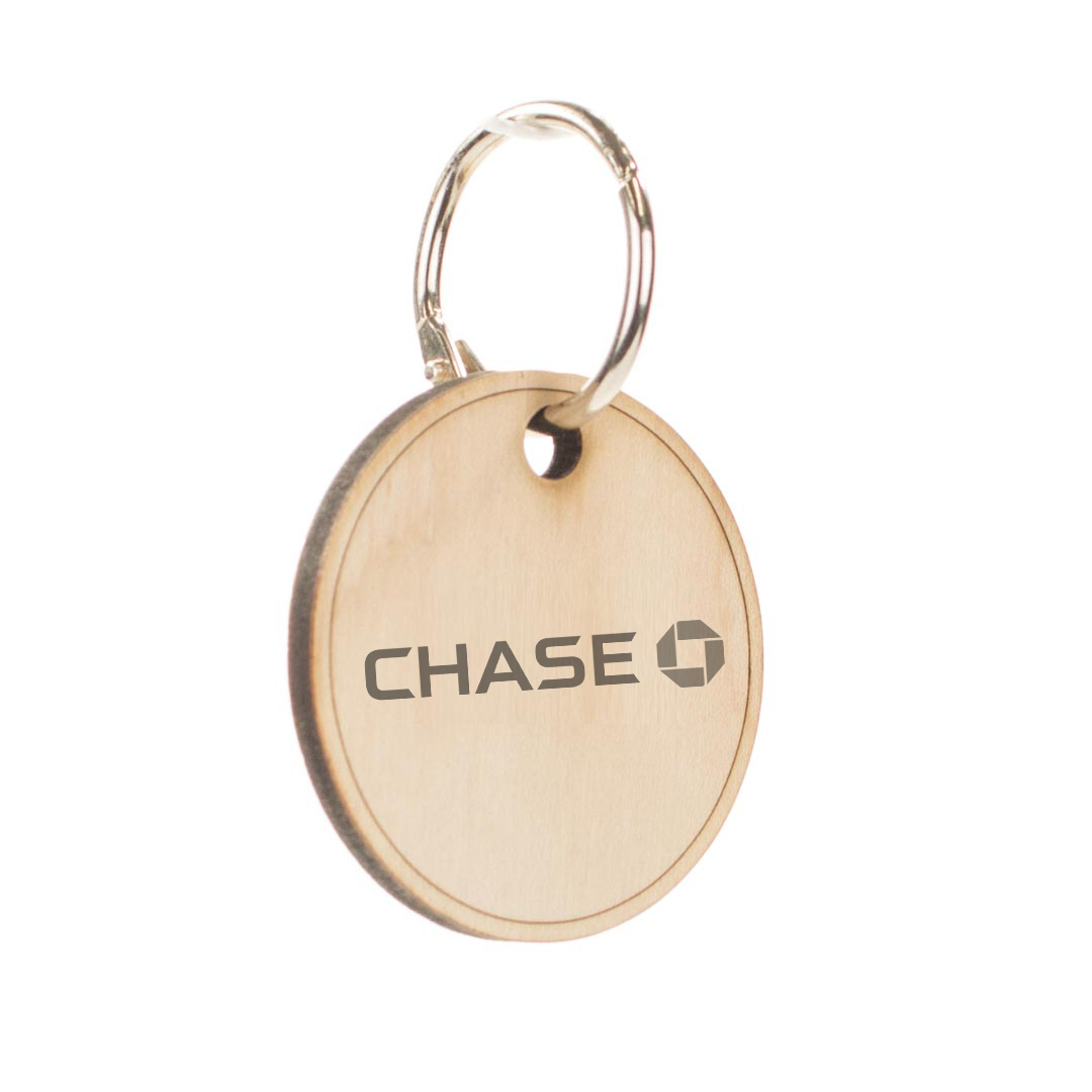 Blank Wood Key Chain with Corporate Logo