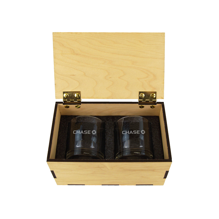 Maple Rocks Glass Gift Box with Corporate Logo