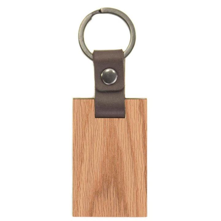 Blank Leather And Wood Keychain