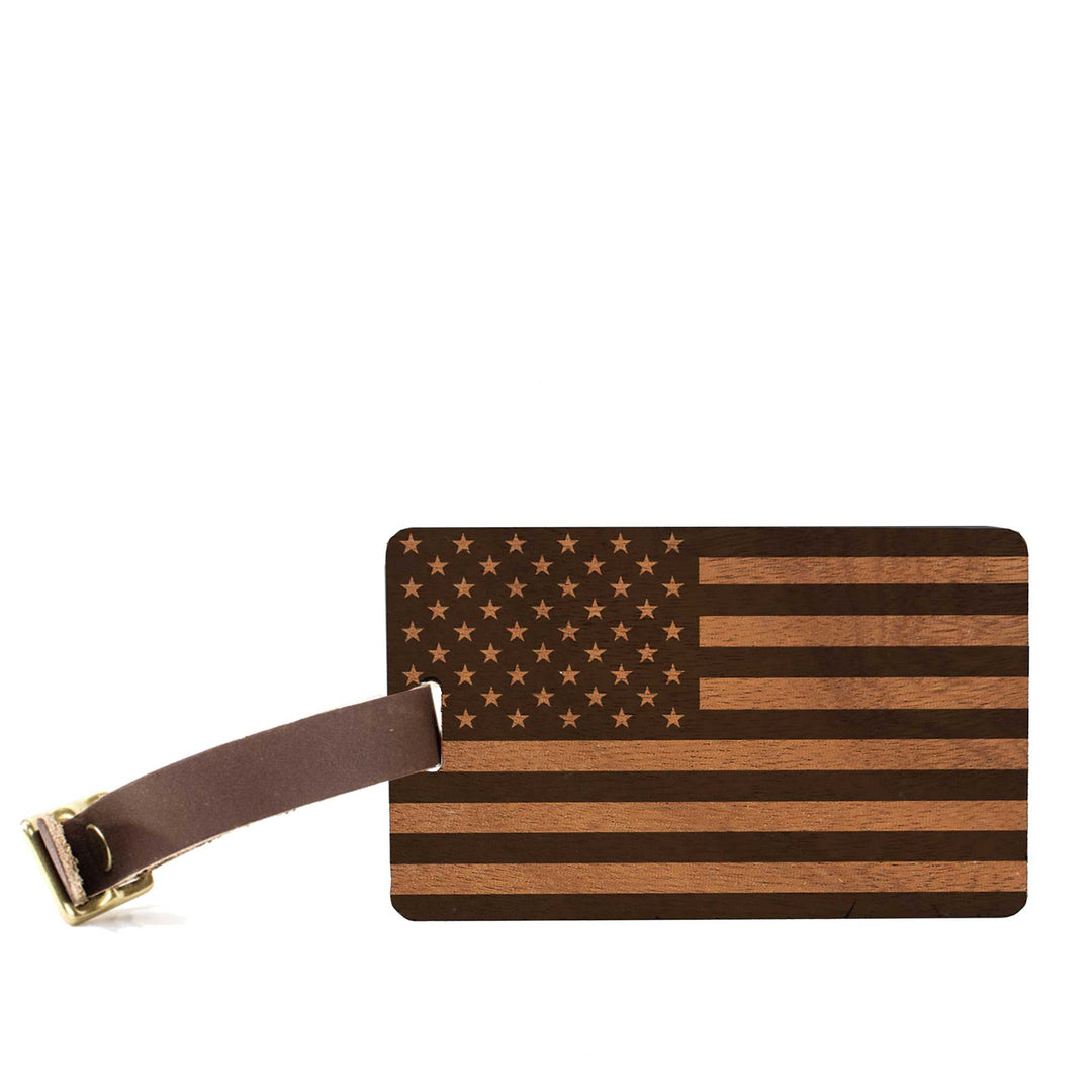 American Edition Wood Luggage Tag