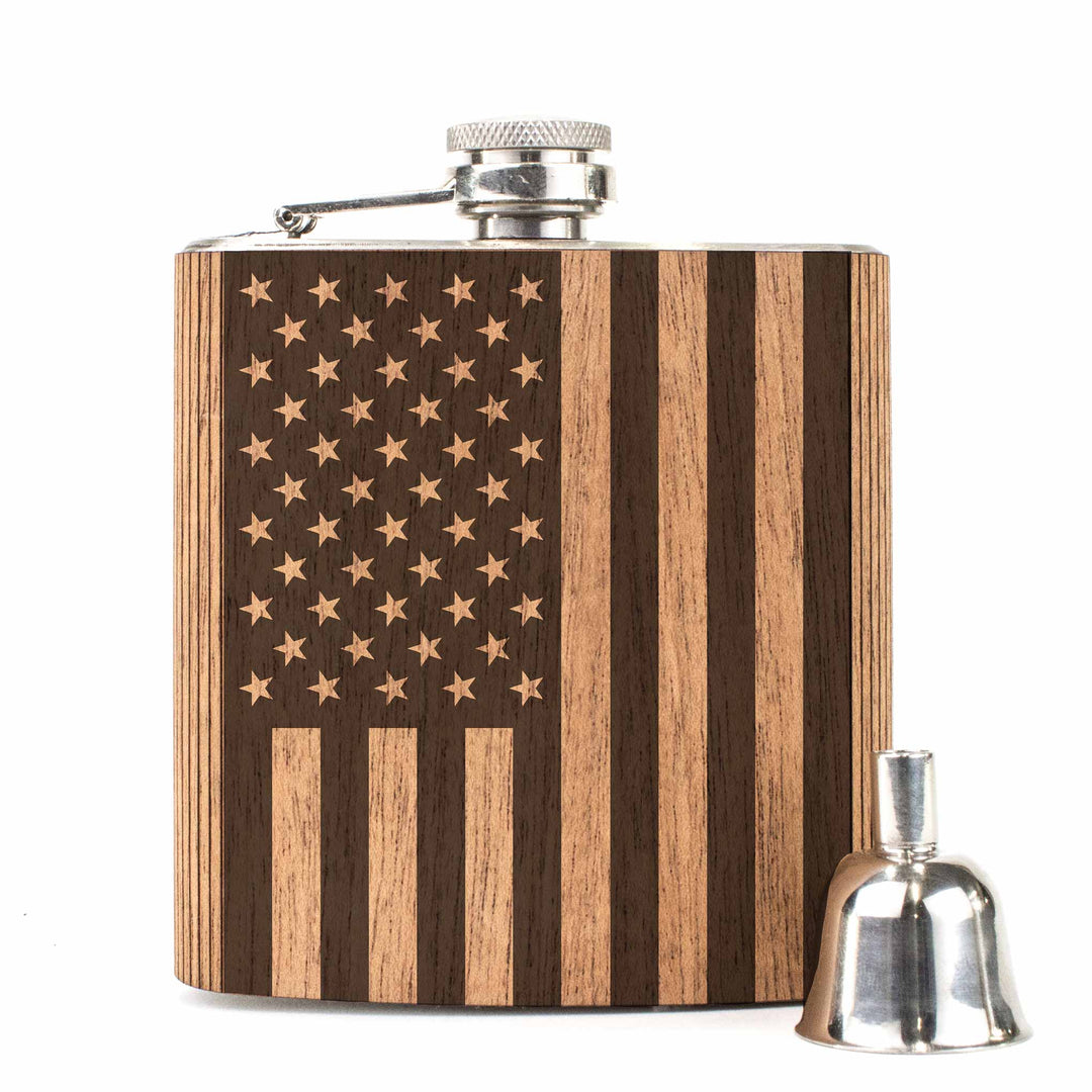 America Edition Wood Flask 6 oz.