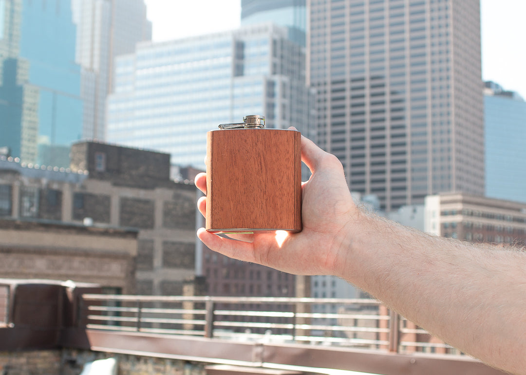 6oz. Wooden Flask