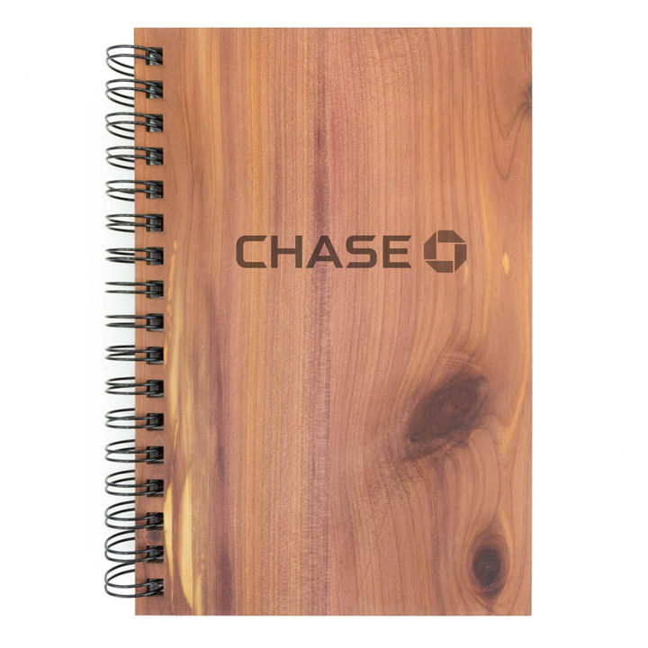 Wood Customizable Spiral Journal with Corporate Logo