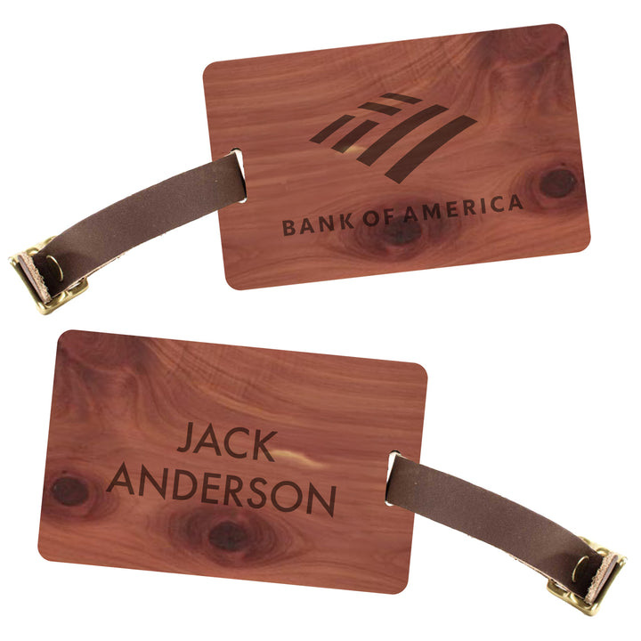Wood Luggage Tag with Corporate Logo
