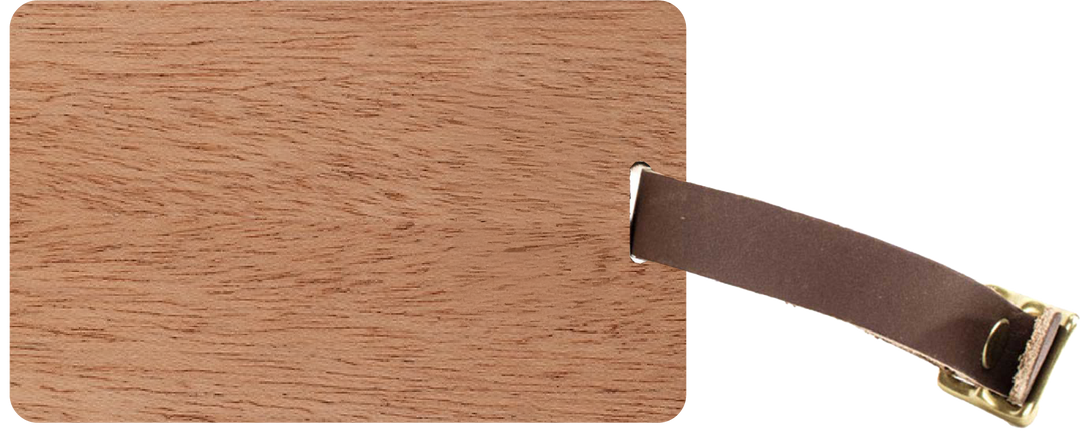 Wood Luggage Tag with Corporate Logo