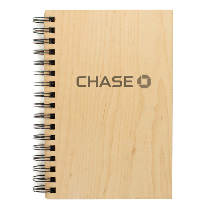 Wood Customizable Spiral Journal with Corporate Logo