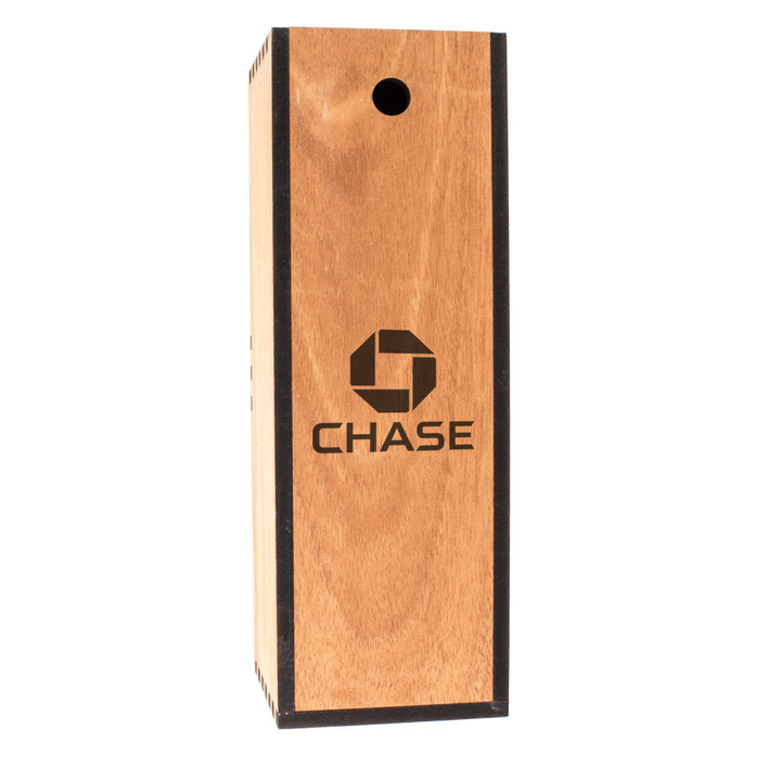 Wood Wine Box with Corporate Logo