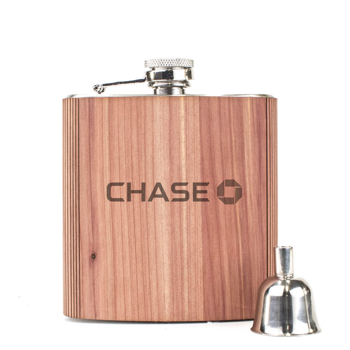 Wood Custom Flask 6 oz. with Corporate Logo