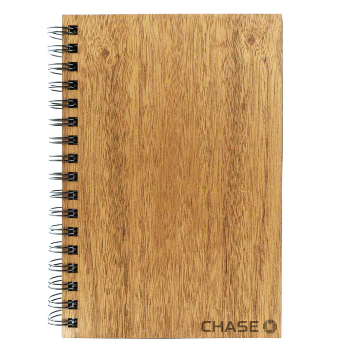 Wood Customizable Spiral Journal with Corporate Logo
