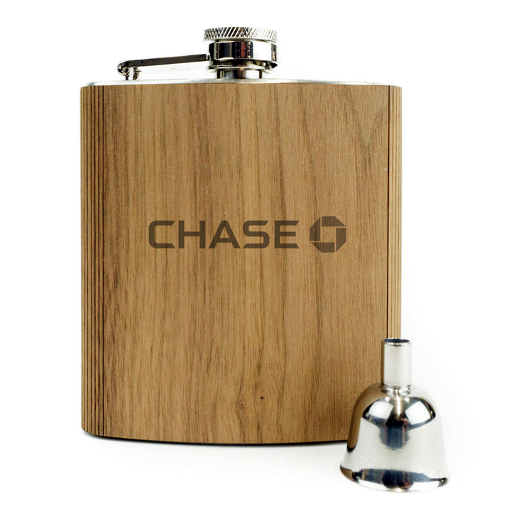 Wood Custom Flask 6 oz. with Corporate Logo