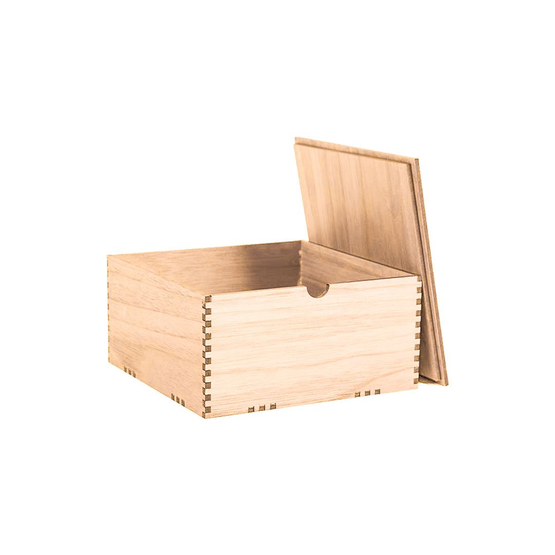 Wine Pine Hinged Box, Wooden Gift Box