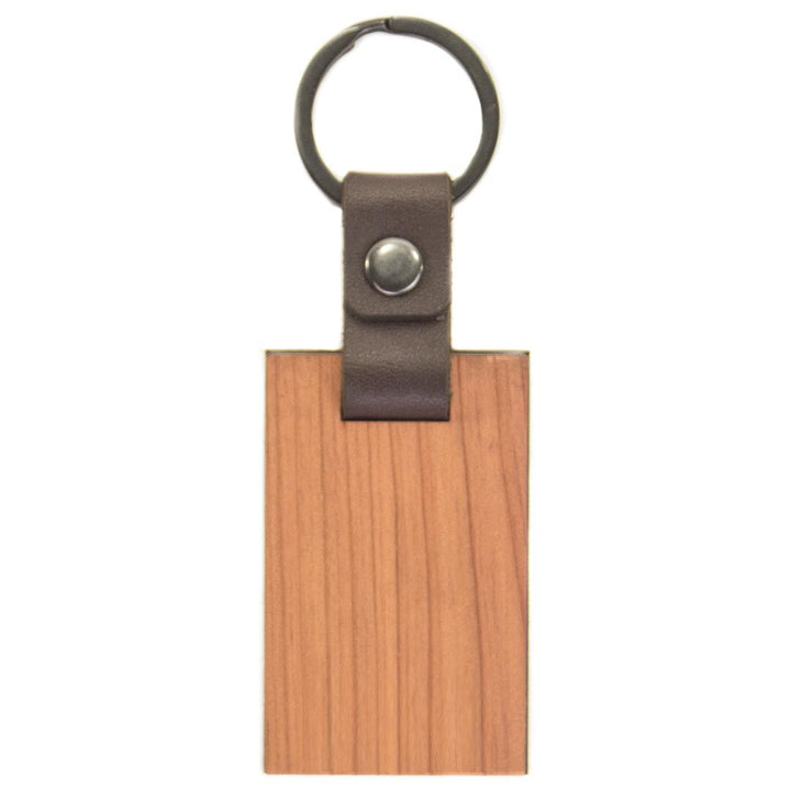 Blank Leather And Wood Keychain