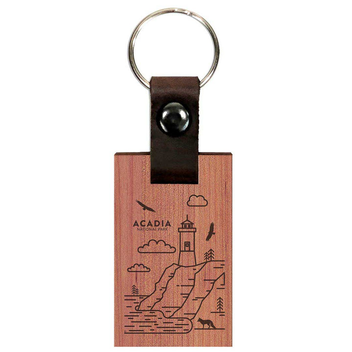 Acadia National Park Wood Premium Key Chain