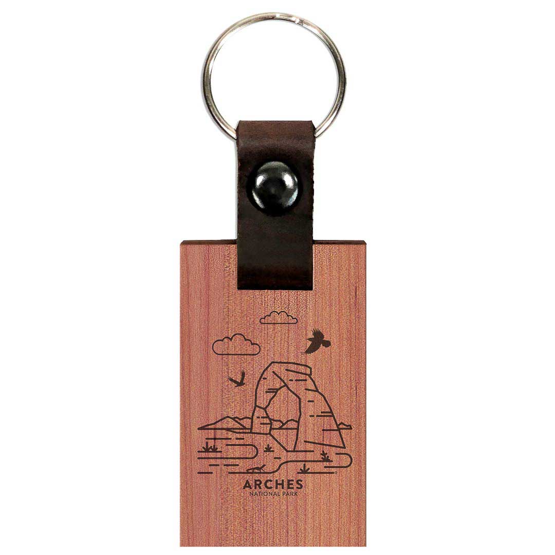 Arches National Park Wood Premium Key Chain