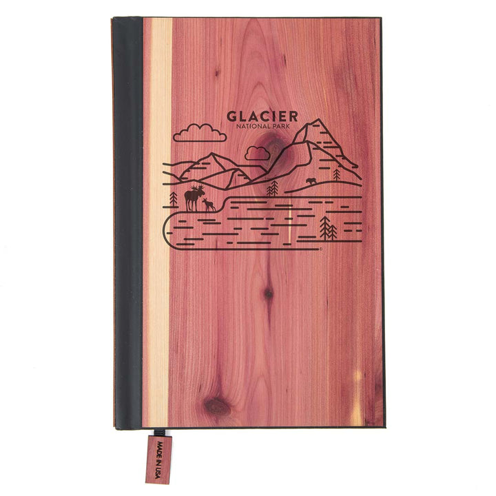 Glacier National Park Wood Classic Journal. In cedar wood, 88 sheets of paper.