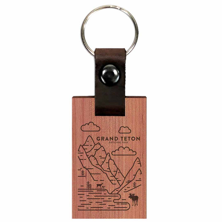 Grand Teton National Park Wood Premium Key Chain
