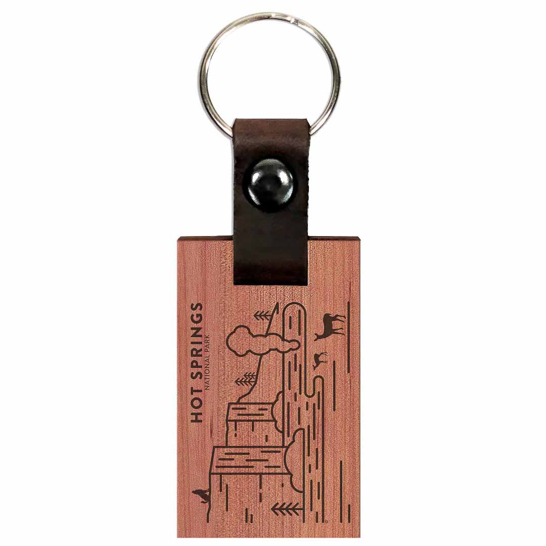 Hot Springs National Park Wood Premium Key Chain