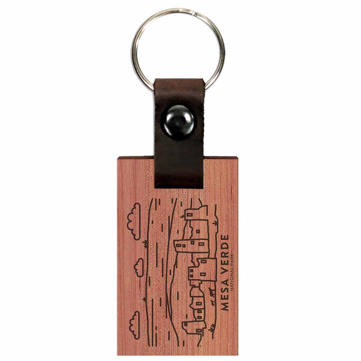 Mesa Verde National Park Wood Premium Key Chain