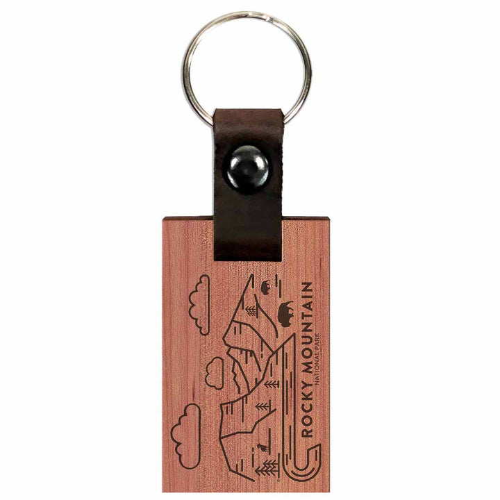 Rocky Mountain National Park Wood Premium Key Chain