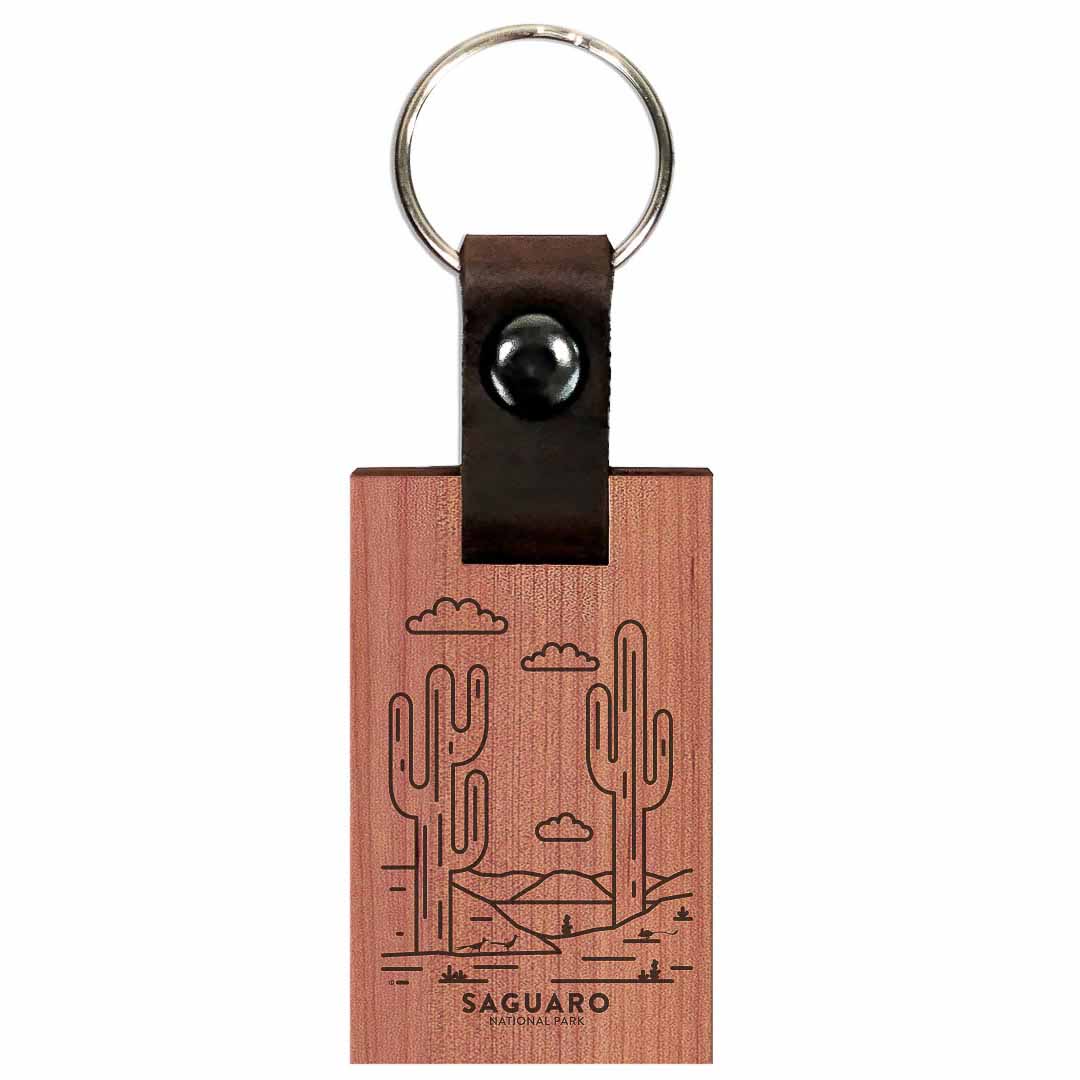 Saguaro National Park Wood Premium Key Chain