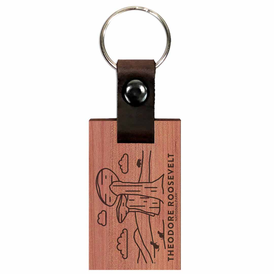Theodore Roosevelt National Park Wood Premium Key Chain