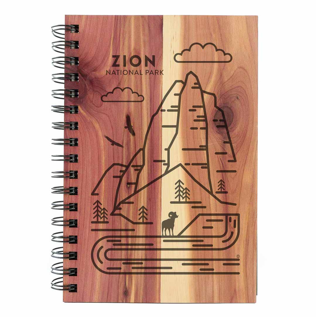 Zion National Park Wood Spiral Journal
