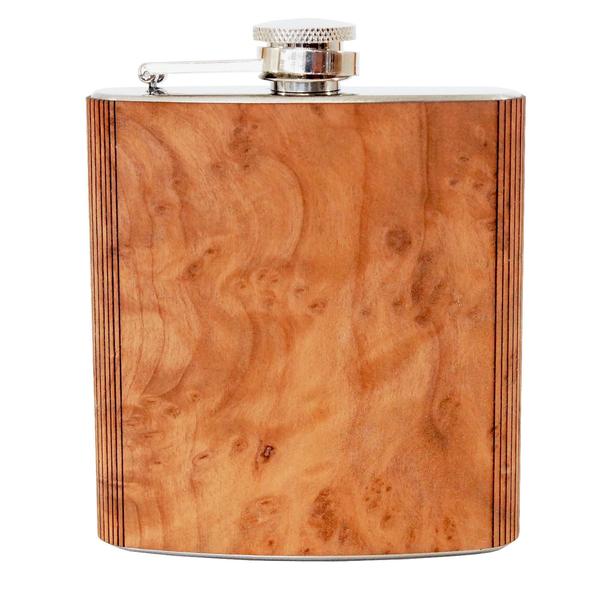 Wholesale 6oz Flask with Real Sapele Wood Wrap - Buy Wholesale Flasks